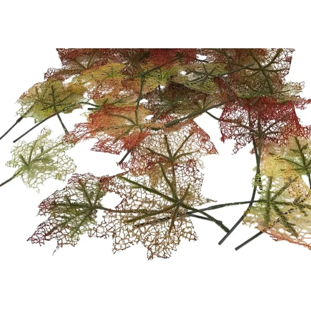 Fall Leaves Maple Leaf Decor Autumn 38 Thanksgiving Glitter String Veins Wire